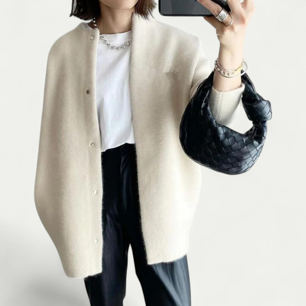 Wool Knit Button Cardigan for Women