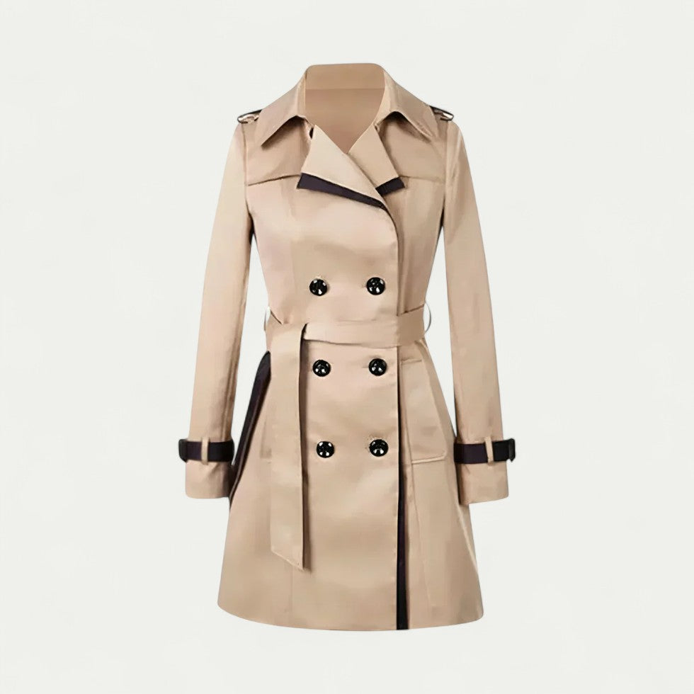 Double Breasted Long Trench Coat for Women