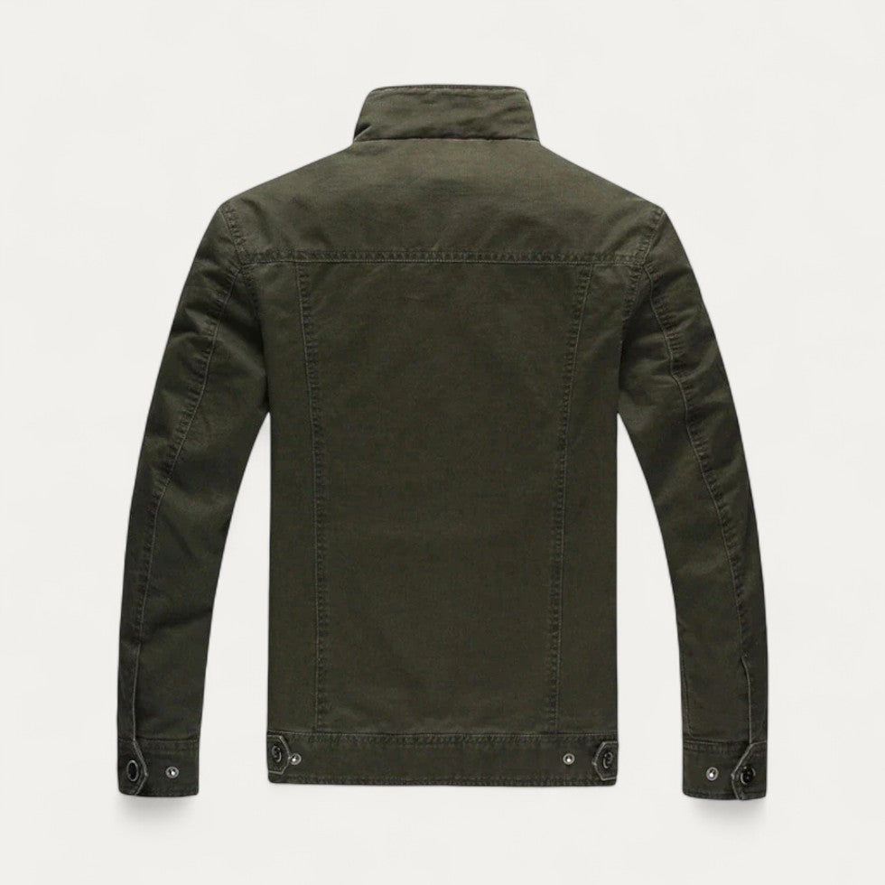 Military Style Cotton Cargo Jacket For Men