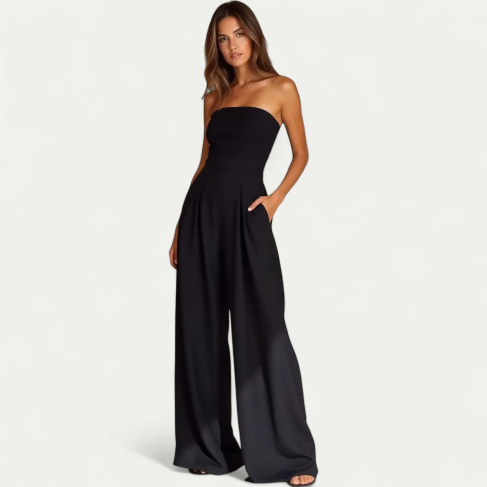 Women’s Strapless Wide Leg Jumpsuit
