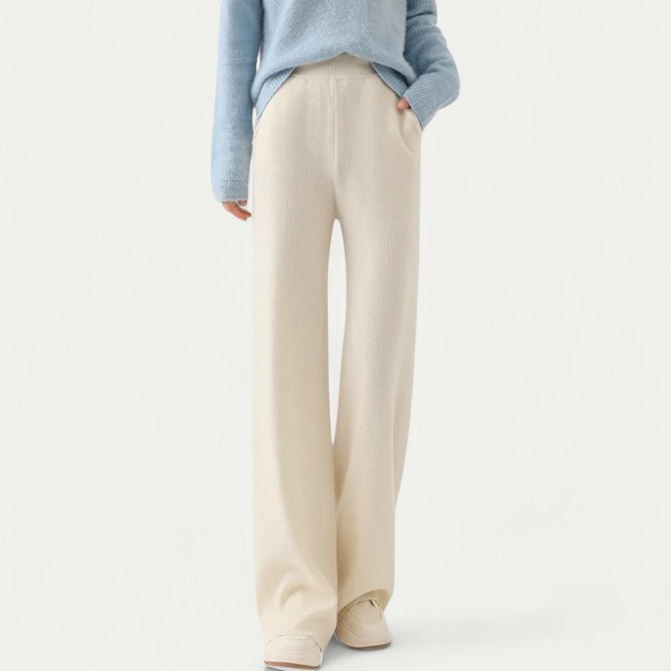 Merino Wool Wide Leg Lounge Trousers