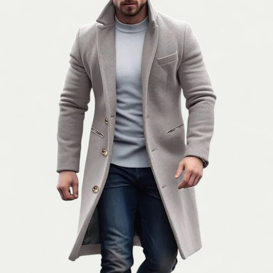 Men's Long Wool Blend Overcoat Winter Formal Jacket