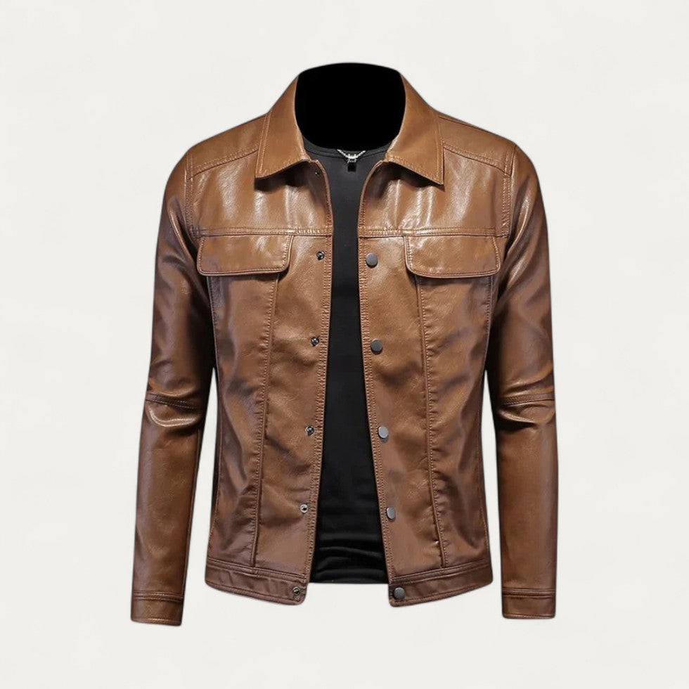 Men’s Slim Fit Faux Leather Jacket