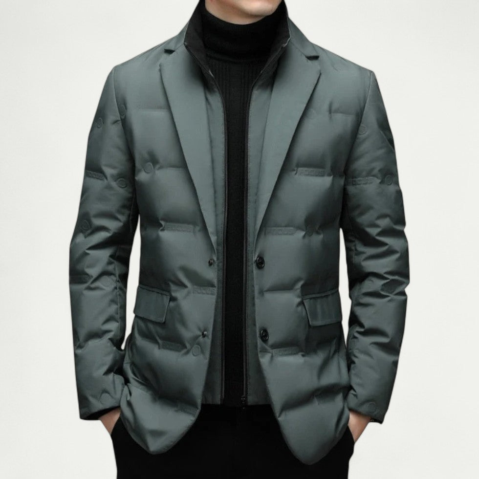 Men's Slim Fit Puffer Blazer Jacket