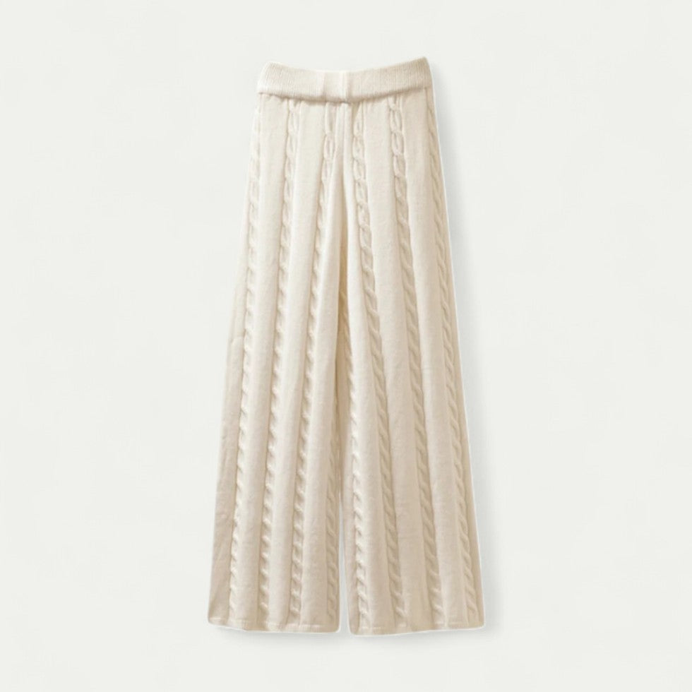 Knitted Three Piece Set with Turtleneck and Puffer Vest