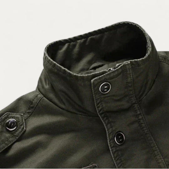 Military Style Cotton Cargo Jacket For Men