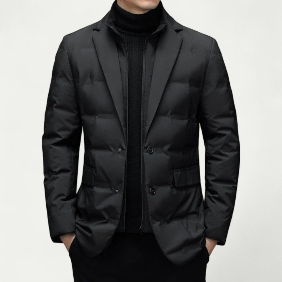 Men's Slim Fit Puffer Blazer Jacket