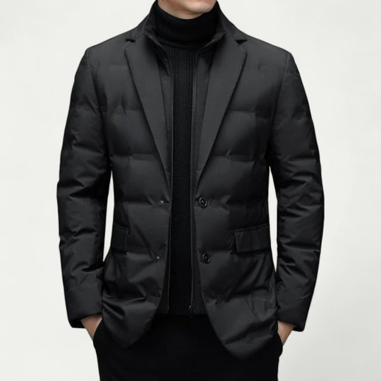 Men's Slim Fit Puffer Blazer Jacket