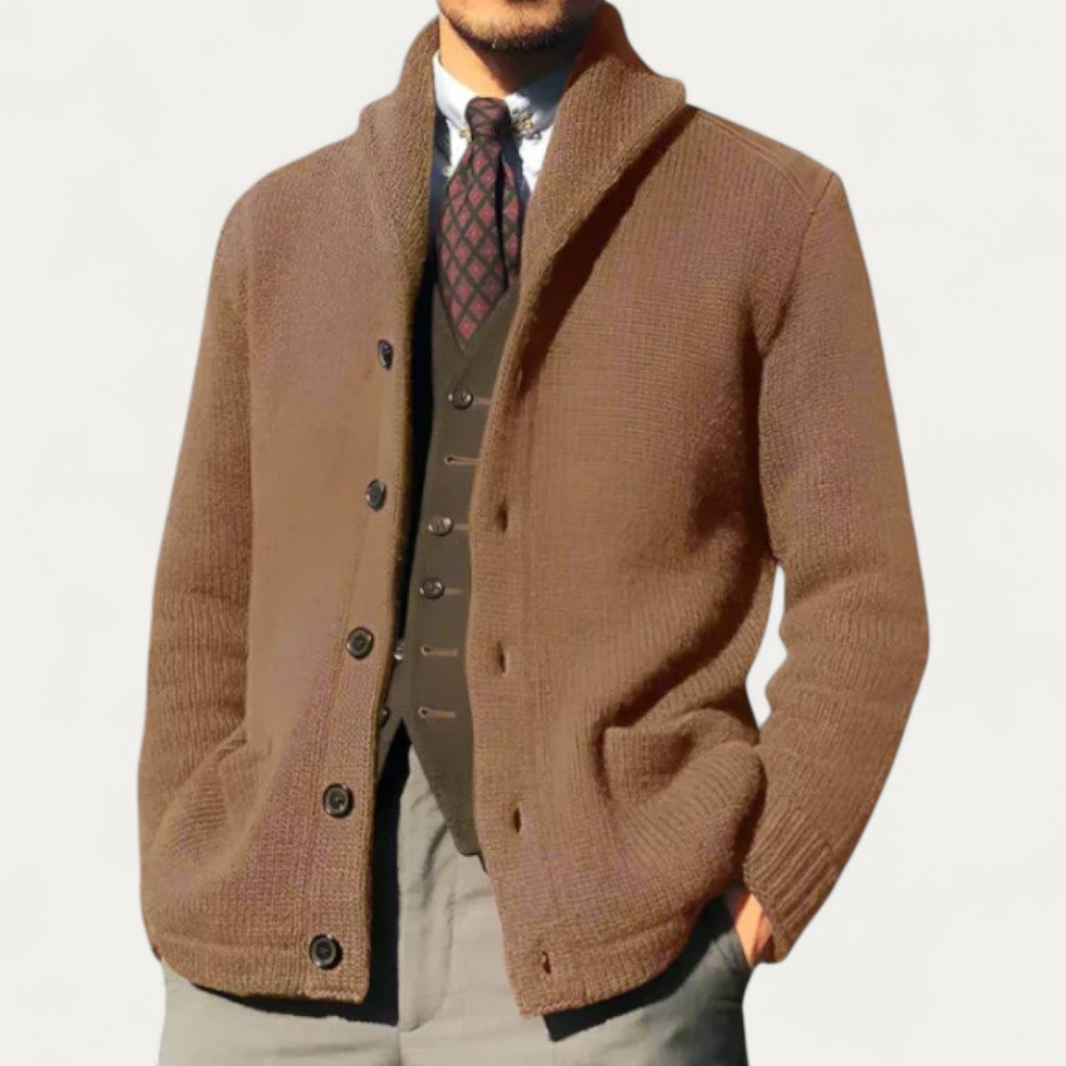 Shawl Collar Knitted Cardigan for Men