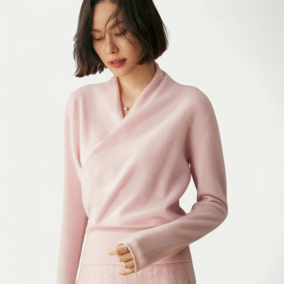 Wrap Cashmere Knit Sweater for Women