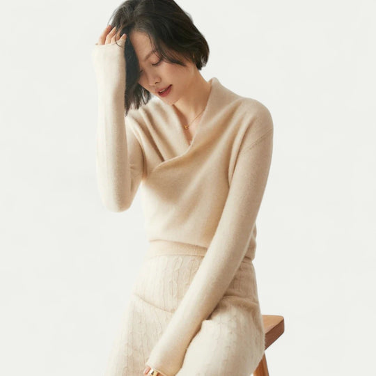 Wrap Cashmere Knit Sweater for Women