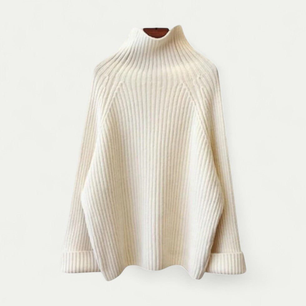 Knitted Three Piece Set with Turtleneck and Puffer Vest