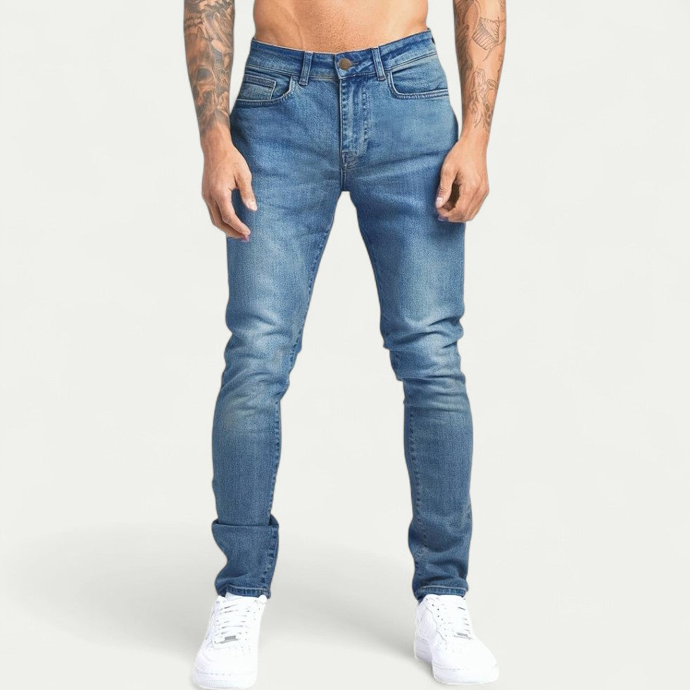 Slim Fit Stretch Cotton Blend Denim Jeans for Men