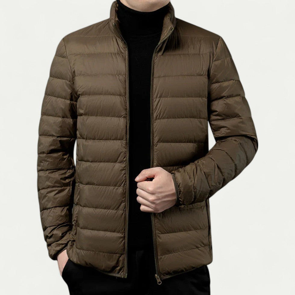 Lightweight Stand Collar Puffer Jacket for Men