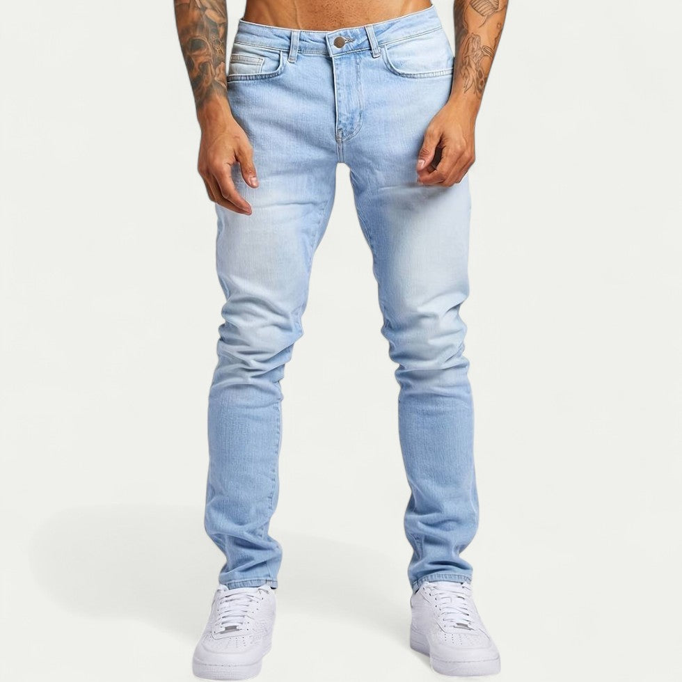 Slim Fit Stretch Cotton Blend Denim Jeans for Men