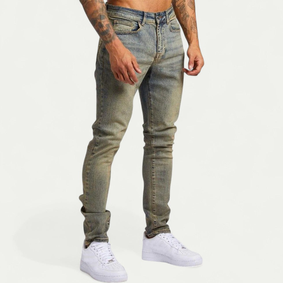 Slim Fit Stretch Cotton Blend Denim Jeans for Men