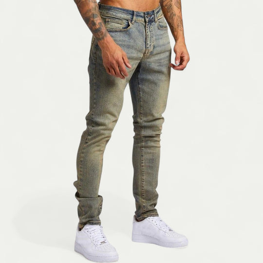 Slim Fit Stretch Cotton Blend Denim Jeans for Men