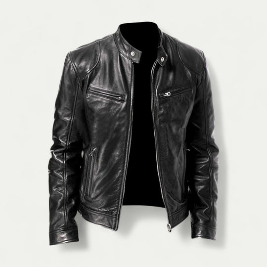 Classic Slim Fit Leather Jacket for Men