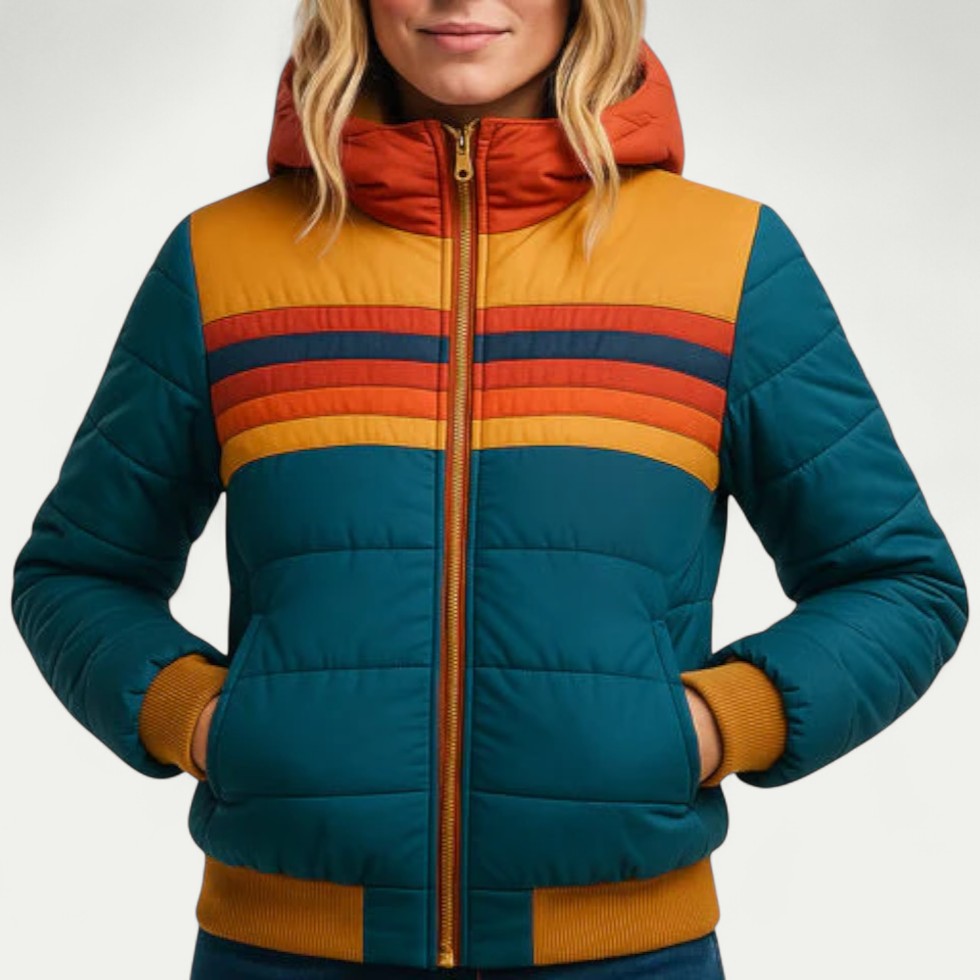 Waterproof Puffer Jacket with Hood for Women