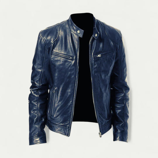 Classic Slim Fit Leather Jacket for Men