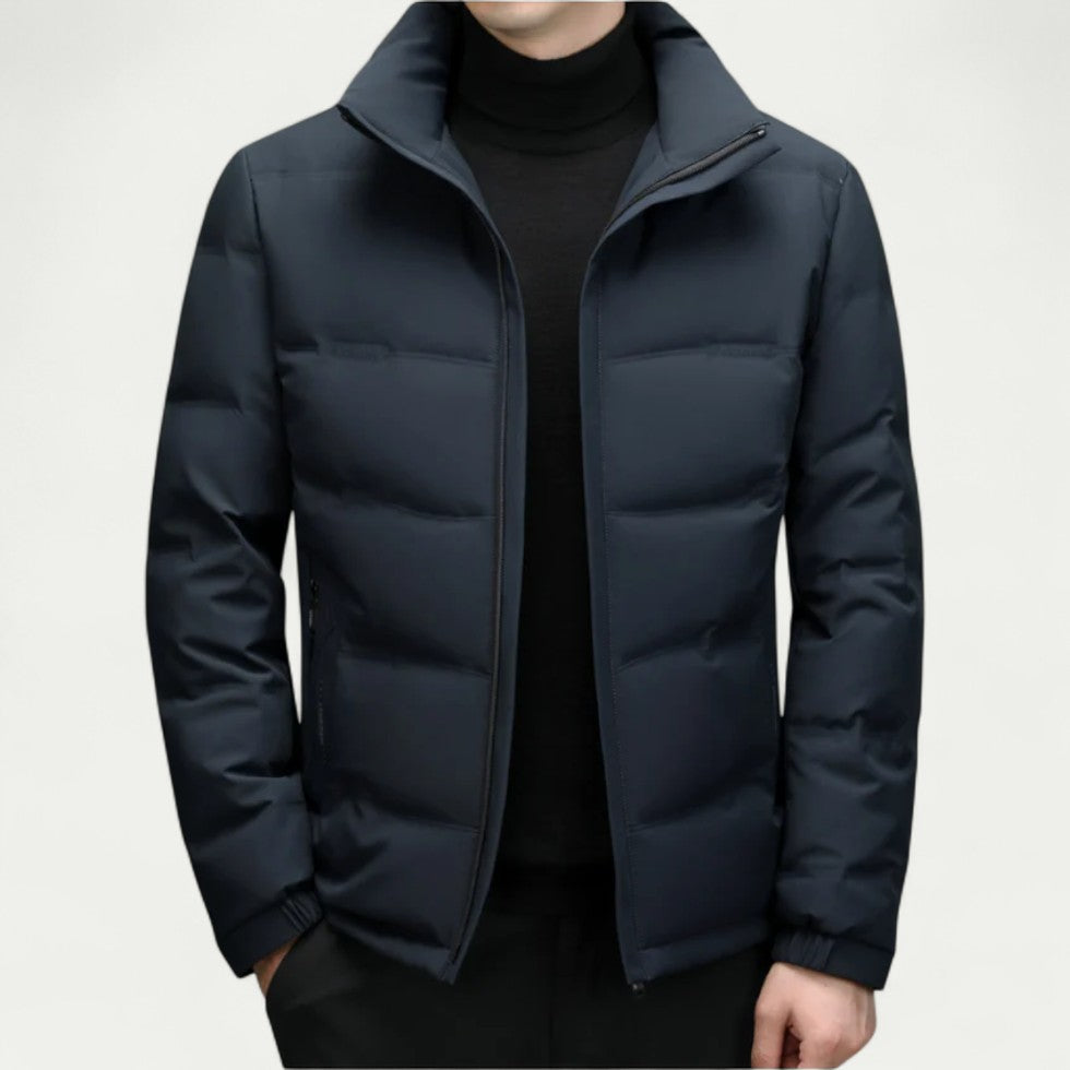 Men Winter Puffer Jacket Warm Quilted Hooded Coat