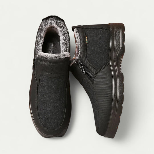 Men Orthopedic Winter Warm Fur Lined Slip On Shoes