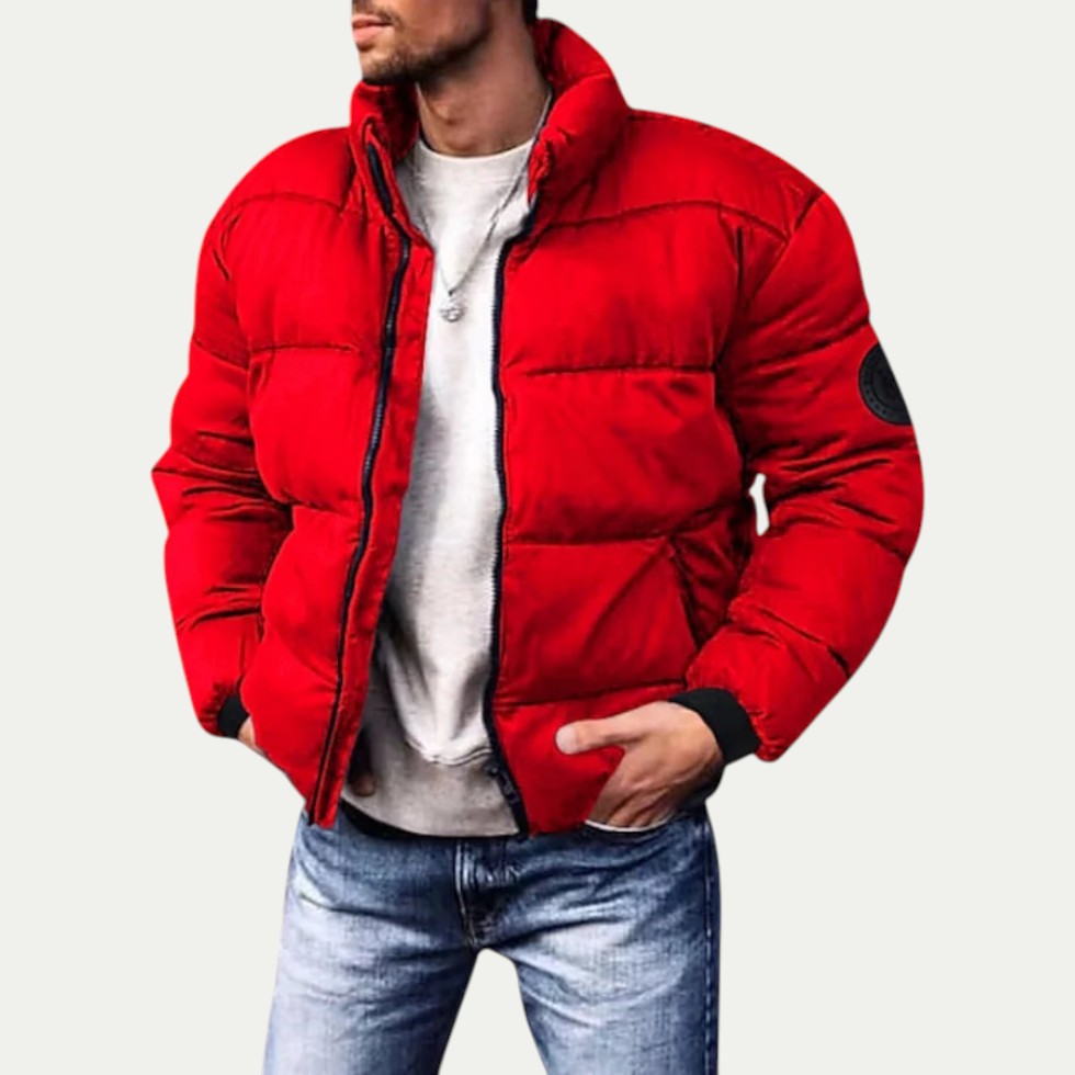 Men Quilted Puffer Jacket Winter Warm Outerwear