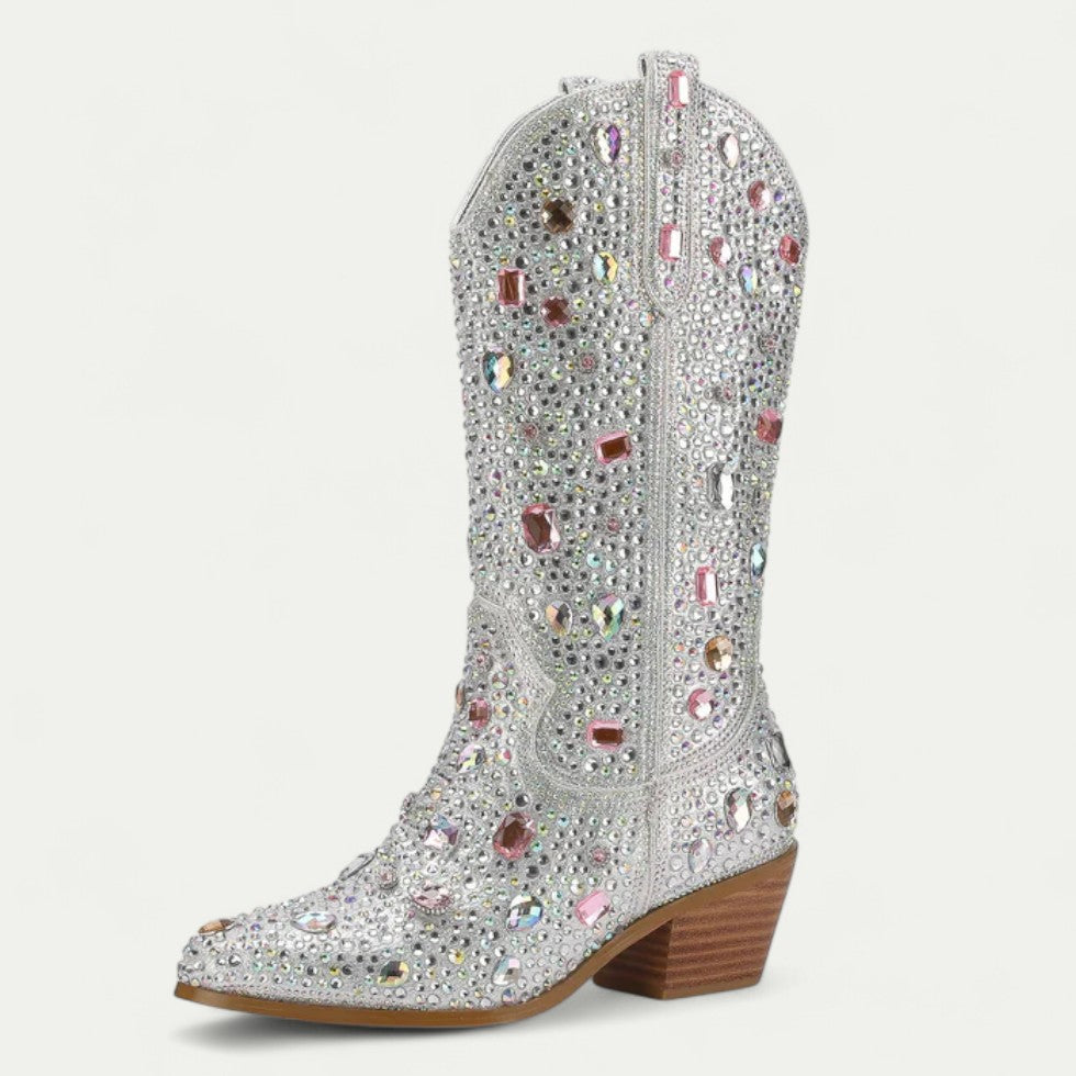 Orthopedic Western Cowboy Boots with Floral Embroidery