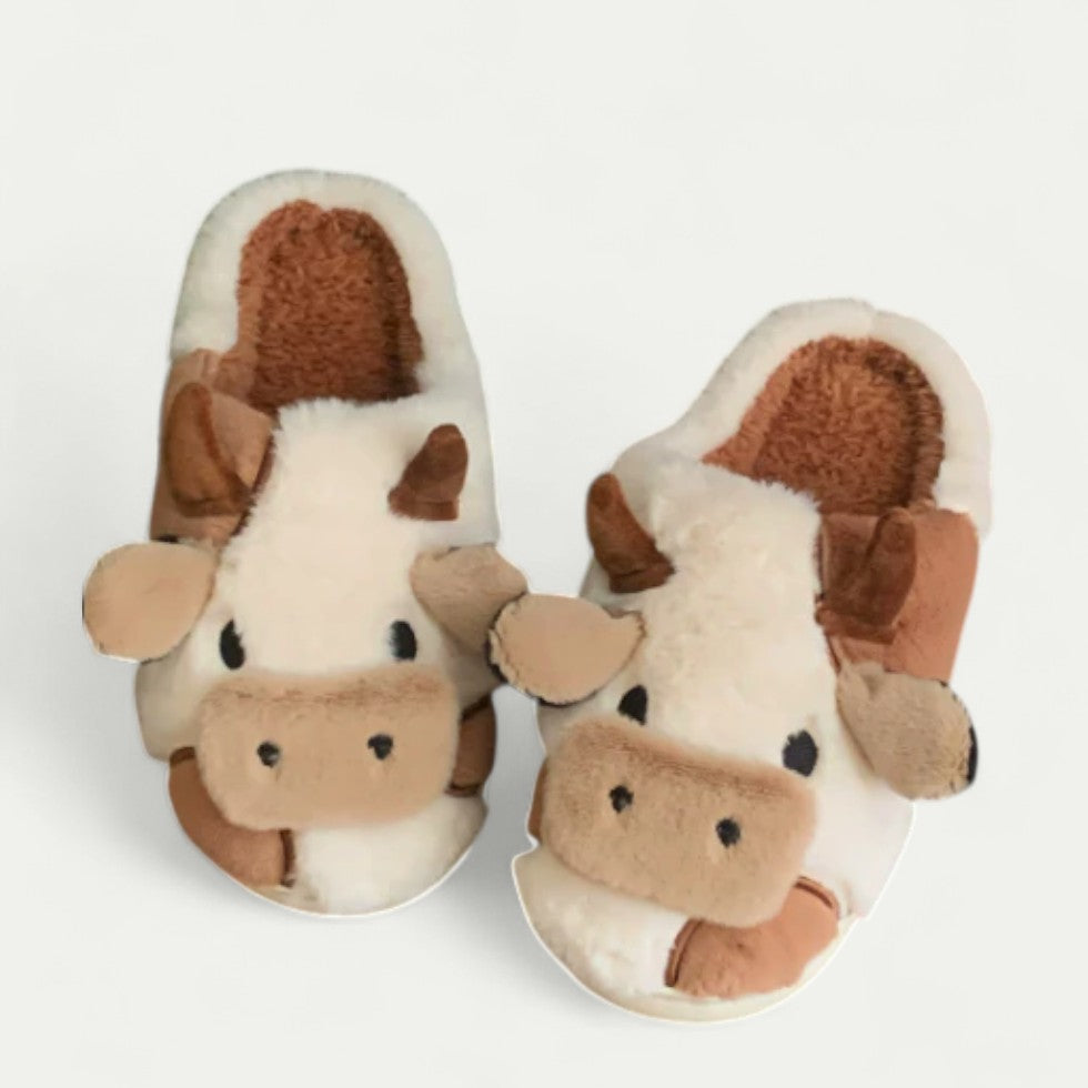 Women Orthopedic Cow Slippers with Soft Warm Lining