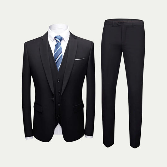 Slim Fit Business Suit with Waistcoat