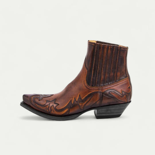 Men Orthopedic Western Cowboy Ankle Boots