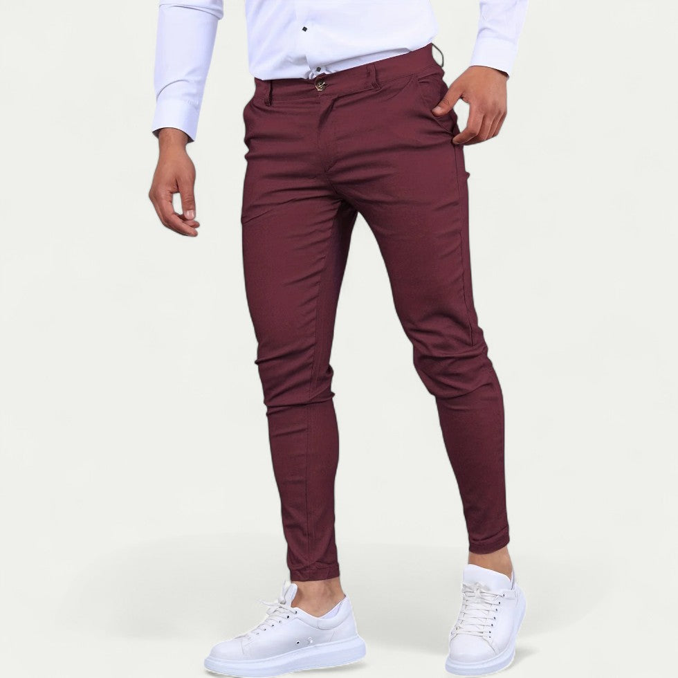 Men’s Cotton Blend Slim Fit Chino Trousers
