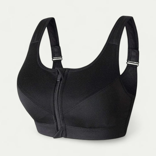Women Front Zip Sports Bra Seamless Wireless Support