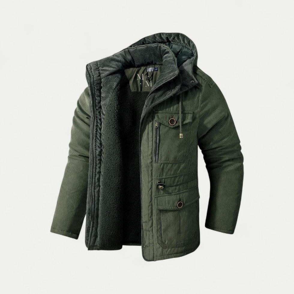 Hooded Fleece Lined Winter Parka Jacket