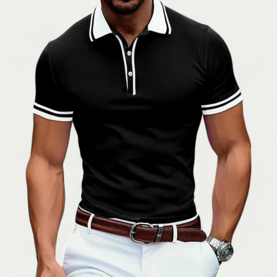 Slim Fit Cotton Blend Short Sleeve Polo Shirt for Men Summer Style