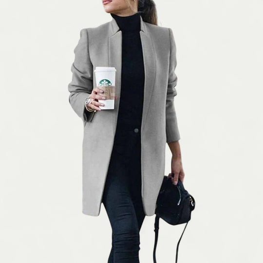 Women's Elegant Wool Blend Longline Overcoat