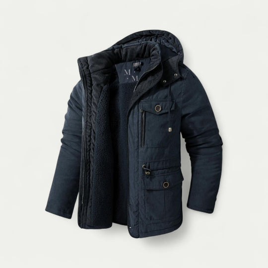Hooded Fleece Lined Winter Parka Jacket