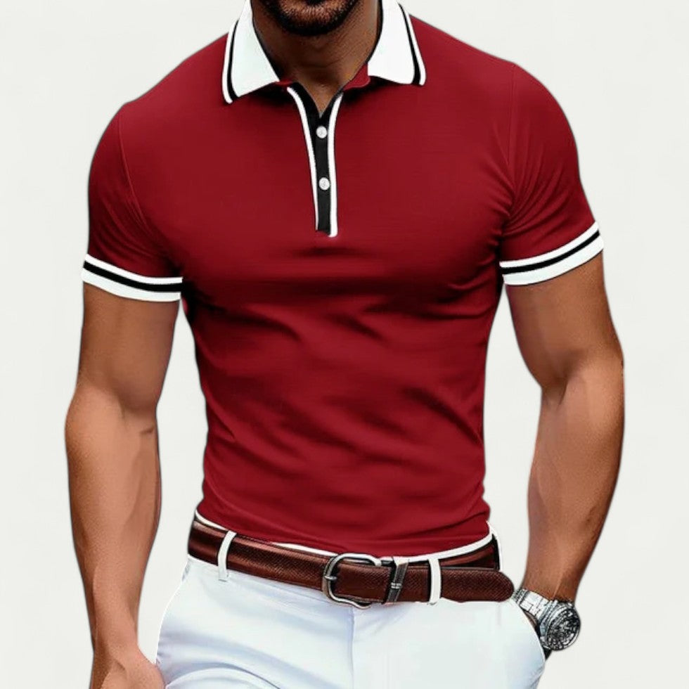 Slim Fit Cotton Blend Short Sleeve Polo Shirt for Men Summer Style