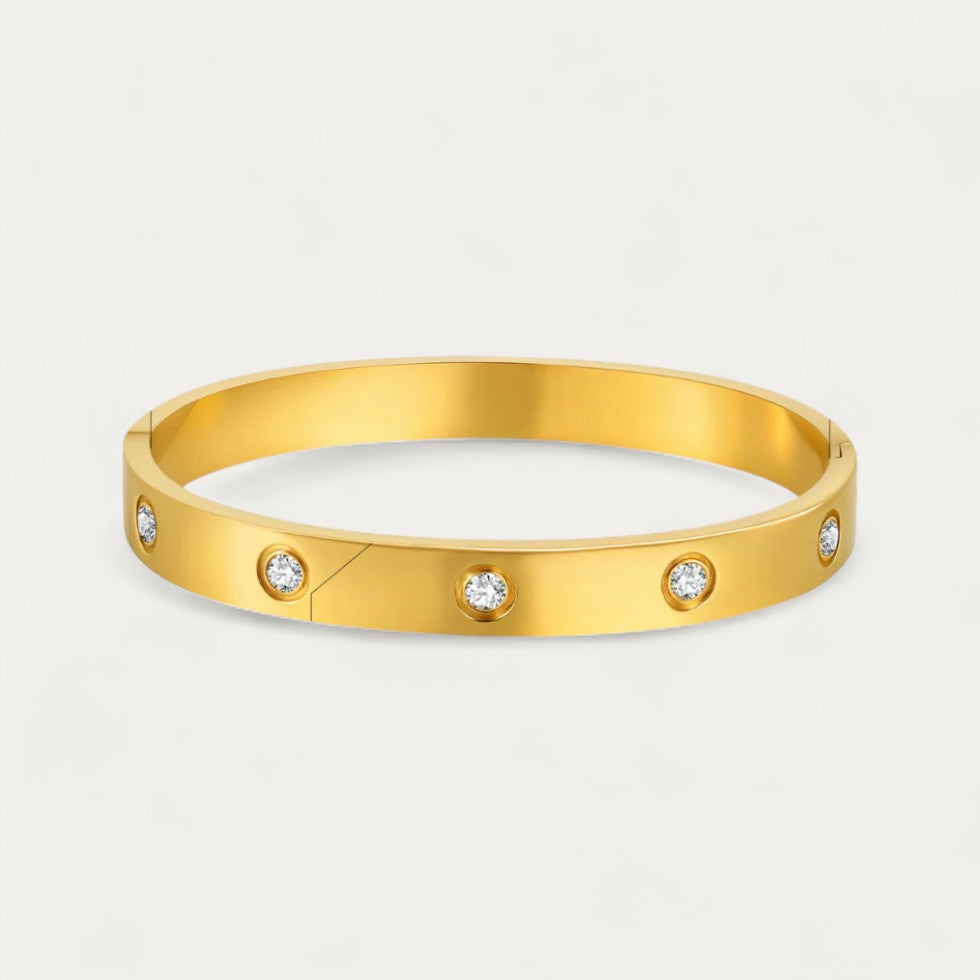 Elegant Bangle Bracelet with Sparkling Crystal Accents