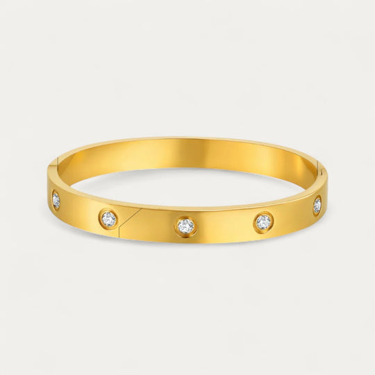 Elegant Bangle Bracelet with Sparkling Crystal Accents