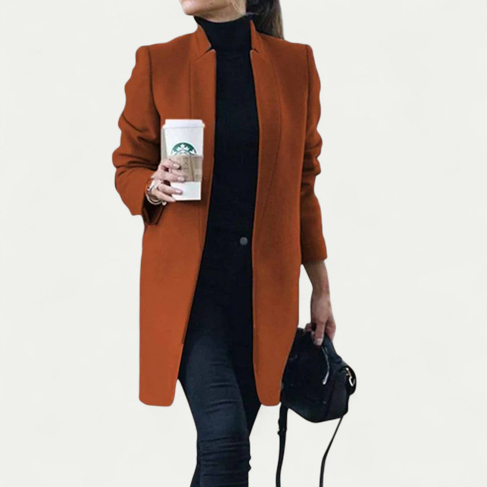 Women's Elegant Wool Blend Longline Overcoat