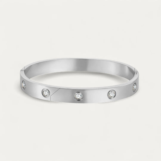 Elegant Bangle Bracelet with Sparkling Crystal Accents