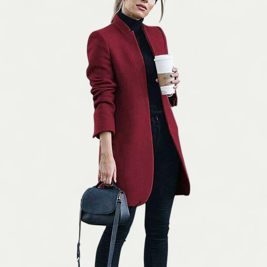 Women's Elegant Wool Blend Longline Overcoat