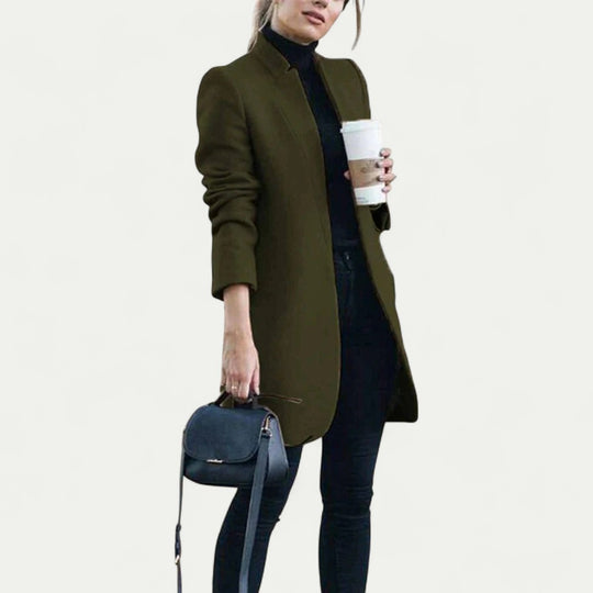 Women's Elegant Wool Blend Longline Overcoat