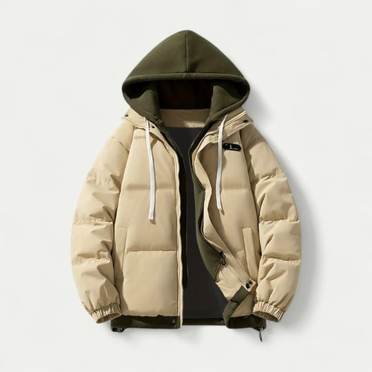 Men's Oversized Puffer Jacket with Hoodie