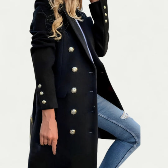 Women Double Breasted Long Sleeve Elegant Trench Coat