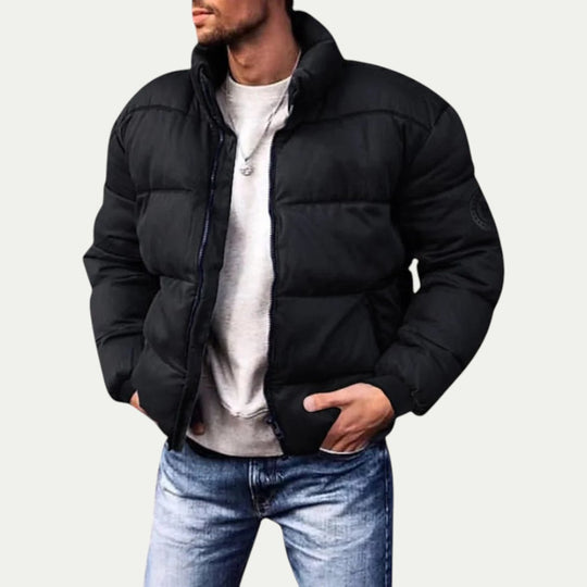 Men Quilted Puffer Jacket Winter Warm Outerwear