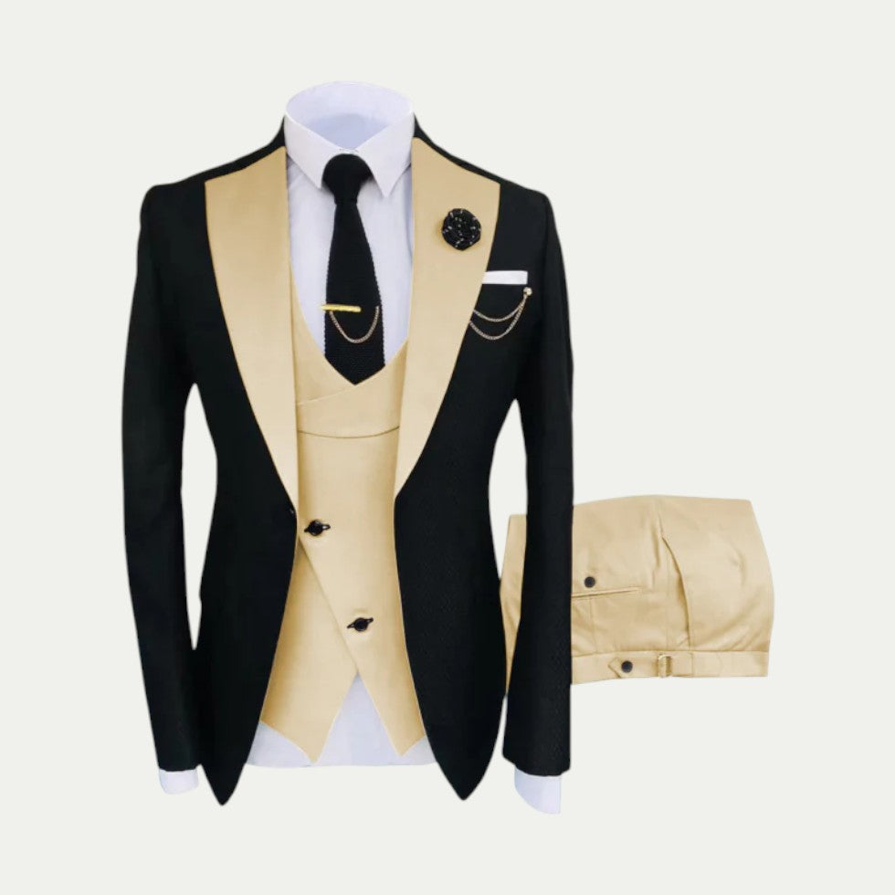 Three Piece Slim Fit Wedding Suit with Waistcoat