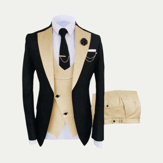 Three Piece Slim Fit Wedding Suit with Waistcoat