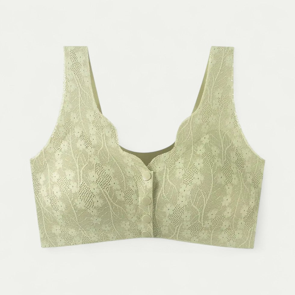 Women Lace Push Up Bra Front Closure Wireless